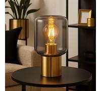 Lampe De Table Lampe De Salon Lampe De Lecture En Laiton Verre 1 Flamme H 24 Cm