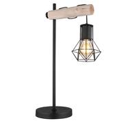 Lampe de table lampe de salon lampe de lecture grille lampe d'appoint lampe de table en bois, métal, 1x douille E27, LxlxH 33x18x55 cm
