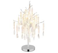 Lampe de table lampe de salon métal argent verre cristaux câble interrupteur H 67 cm