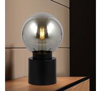 Lampe De Table Lampe De Salon Noire En Verre Fumé 1 Flamme H 24,5 Cm