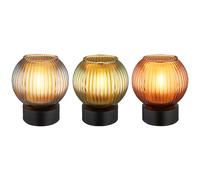 Lampe de table lampe de salon verre sphère LED lampe de table bronze vert pétrole, métal verre, 7W 806lm blanc chaud, DxH 15x17 cm Petrol