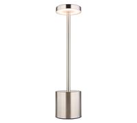 Lampe de table Lampe de table argentée Lampe de salon CCT Batterie Touchdimmer, métal plastique, 1,2W 138Lm 2700K 4500K 6000K, H 34 cm