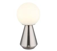 Lampe de table Lampe de table batterie USB CCT dimmable Lampe de chevet Touchdimmer, nickel opalin, LED 1,5W 140Lm blanc chaud-blanc froid, DxH 12x23,5 cm