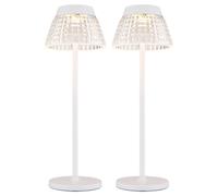 Lampe de table Lampe de table blanche Lampe de salon Touchdimmer Batterie Lampe d'appoint, USB, LED 1W 80Lm blanc chaud, DxH 13,5x38 cm