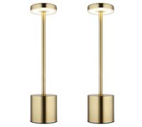 Lampe de table Lampe de table CCT Batterie Touchdimmer Lampe de lecture dorée, métal plastique, 1,2W 138Lm 2700K 4500K 6000K, H 34 cm, 2 pièces