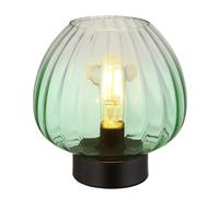 Lampe de table Lampe de table en verre Lampe de lecture Chambre à coucher 1 flamme verte Interrupteur, métal, douille E27, DxH 23x23,5 cm