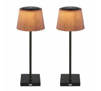 Lampe de table Lampe de table extérieure LED noir marron Touchdimmer Batterie Lampe de jardin USB, métal, blanc chaud/blanc froid, DxH 13x38 cm, lot de 2