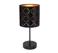 Lampe de table Lampe de table Lampe d'appoint Lampe de salon Exemple de lampe Lampe design avec abat-jour textile, métal noir, 1x douille E14, DxH 15x35 cm