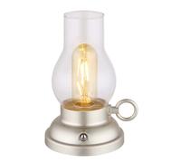 Lampe de table lampe de table lampe d'appoint verre ambre batterie variateur tactile LED H 17,5 cm