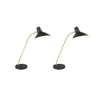 Lampe de table Lampe de table Lampe de chambre à coucher Flexo réglable Lampe de lecture noir or, 1x E27, LxlxH 50x20x54 cm, lot de 2