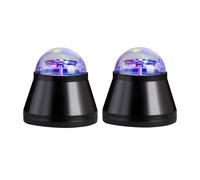 Lampe de table, lampe de table, lampe de chambre, lampe pour enfants avec motifs colorés, lumière de projection, lampe décorative, noir, LED 4 W, DxH 10x10,5 cm, lot de 2