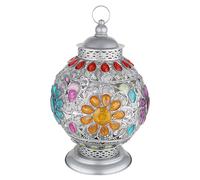 Lampe de table lampe de table lampe de chevet lampe de chambre, métal cristaux acryliques argent oriental, douille E27, DxH 27x39,5cm