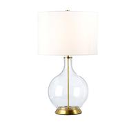 Lampe de table lampe de table lampe de chevet lampe de lecture laiton verre textile blanc