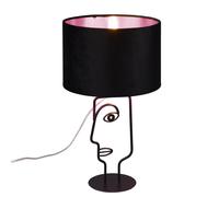 Lampe de table lampe de table lampe de chevet lampe de lecture lampe d'appoint, abat-jour en tissu noir en métal, contrôle par application dimmable, 1x LED RVB 8,5W 806Lm blanc chaud, H 42 cm