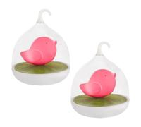 Lampe de table lampe de table lampe de chevet lampe de salon lampe de lecture lampe de chambre, plastique blanc rose, variateur tactile capteur de batterie, LED 0,08W, H 17 cm, lot de 2