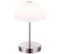Lampe de table lampe de table lampe de salon verre opale fonction tactile argent LED, 1x LED 5 W blanc chaud, DxH 15x27 cm