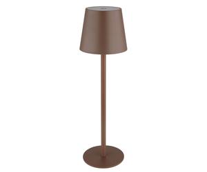Lampe de table lampe d'extérieur dimmable lampe de table LED batterie USB lampe de jardin, métal plastique marron opale, 3W 130Lm blanc chaud, DxH 10,6x36 cm
