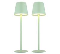 Lampe de table Lampe d'extérieur Lampe de jardin Lampe de terrasse, métal plastique vert pâle opale, Touchdimmer, LED 3W 130LM 3000K blanc chaud, 2er Set