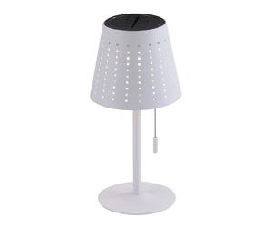 Lampe de table, lampe solaire, éclairage extérieur, lampe de terrasse, minuterie câble USB, batterie rechargeable, interrupteur à tirette dimmable IP44, blanc, 1x LED 2W 155Lm 3000K, DxH 14x30cm
