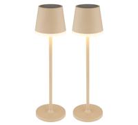 Lampe de table Lampe solaire Lampe d'extérieur sable Lampe de terrasse Lampe de table balcon IP44 résistant aux éclaboussures Batterie, LED blanc chaud, DxH 11x41 cm, 2er Set