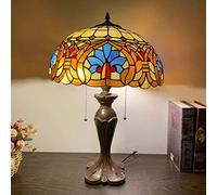 Lampe de Table Lampes de Chevet 16" de Haut Vitrail décoratif Lecture Lampe de Table Rustique pour Salon Chambre banquier Victorien, Baroque