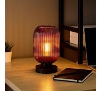Lampe de Table Lampes de Chevet Accumulateur Luminaire Verre Salon Noir H 24cm