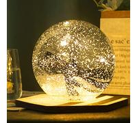 Lampe de Table, Lampes de Chevet, Lampes de Bureau, Lampe de Table en Boule de Verre au Mercure éclairée, Boule de décoration en Verre argenté sans Fil, Boule de lumière LED, lumière de Nuit en Verre