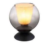 Lampe de table latérale lampe de chevet boule de verre cristal fumée noir