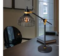 Lampe de Table Lecture Accumulateur Luminaire Grille Écran Noir Réglable H 60 CM