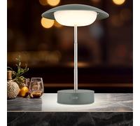 Lampe de table Lampe de table Touchdimmer Batterie réglable en hauteur Lampe de chevet verte LED, 1W blanc chaud, DxH 18x26 cm