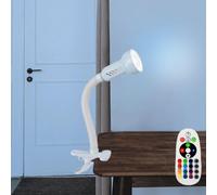 Lampe de Table Lecture Lumière de Serrage Bras Flexible Blanc RGB Dimmable LED
