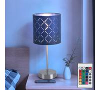 Lampe de Table Lecture Télécommande Chambre Intensité Variable RGB LED Tissu