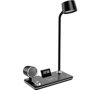 Lampe de table LED 3-en-1 avec Haut-parleur Bluetooth et Station de Charge Avizar Noir Noir
