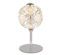 Lampe de table LED à cristaux transparents, lampe de chambre, lampe de chevet, H 26,5 cm