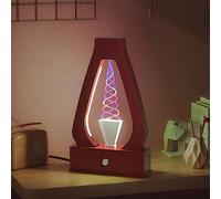 Lampe de table LED à débit d'eau, design anti-gravité, lampe de table avec 10 modes de variation de débit RVB, lampe de chevet créative, lumière d'eau magique, lampes uniques (rouge)