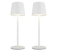 Lampe de table LED Akku Lampe de table CCT Touch Intérieur Extérieur blanc opale Lampe de jardin Touchdimmer USB, métal, 2W 50lm blanc chaud-froid, DxH 8,5x28 cm, 2er Set