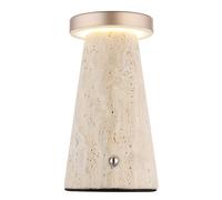 Lampe de table LED Batterie Lampe de table Touchdimmer Lampe de chevet Pierre, CCT, métal, 1,2W 138Lm blanc chaud/froid, DxH 9x16 cm