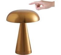 Lampe de table LED champignon avec capteur tactile, lampe de chevet rechargeable sans fil pour restaurant, hôtel, bar, chambre à coucher, décoration de chambre d'enfant, doré