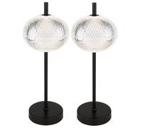 Lampe de table LED cristal Lampe de table à intensité variable Lampe d'appoint changement de couleur, fonction mémoire CCT, noir clair, 6W 374Lm blanc chaud froid, DxH 15x40 cm, lot de 2