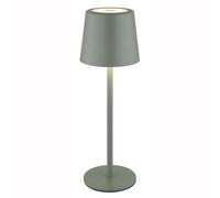 Lampe de table LED d'extérieur à piles en métal vert pâle CCT variateur tactile IP44 H 28 cm