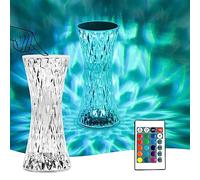 Lampe de table LED en cristal Sky moderne créatif acrylique diamant chevet lumière tactile et gradable avec télécommande RGB changement de couleur veilleuse dans la chambre et le salon