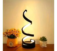 Lampe de table LED en spirale pour chambre à coucher, lampe de bureau alimentée par USB, lampe de chevet à trois couleurs à intensité variable, veilleuse de chevet décorative torsadée minimaliste,