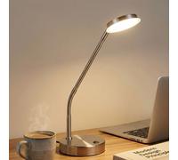 Lampe de table, lampe d'appoint, lampe de table, nickel mat, variateur tactile LED, H 53,5 cm