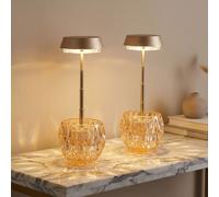 Lampe De Table LED Globo Champagner Ambre Touch Dimmable 2 Pièces
