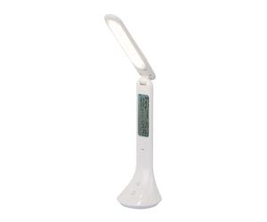 Lampe de table LED Horloge Lampe de bureau Lampe de lecture Lampe de table à intensité variable Calendrier Réveil Thermomètre, 4W 200lm blanc neutre, LxlxH 20x9,5x42,5 cm 