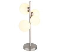 Lampe de table LED Lampe d'appoint Lampe de chevet verre opalin Lampe de chambre à coucher Lampe de salon, métal, 4x G9 3,5W 350 lm LED blanc chaud, LxlxH 27x23x51 cm