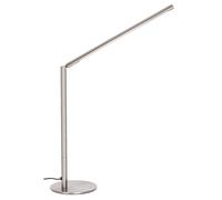 Lampe de table LED, lampe de bureau, lampe d'étude, intensité réglable, métal argenté, H 40 cm
