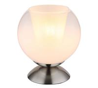 Lampe de table LED, lampe de chevet, fonction lecture, métal argenté, H 19 cm