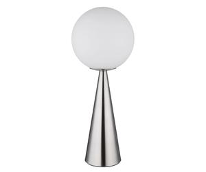 Lampe de table LED Lampe de chevet Lampe de lecture Lampe de salon Lampe de table Lampe d'appoint, métal Boule de verre blanc argenté, 3,7W 320lm blanc chaud, H 49,5 cm