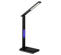 Lampe de table LED lampe de lecture noire thermomètre horloge CCT variateur tactile H 50 cm